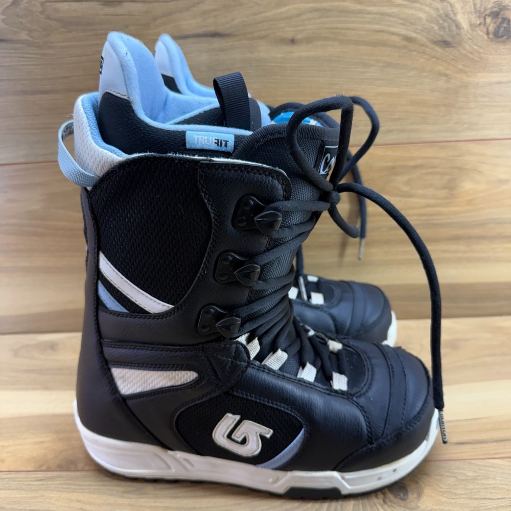 BURTON Coco Snowboard Boots Womens 8 Black White Blue Imprint 1